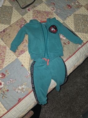 Disney Teal Mickey Mouse Jogger Set - Hoodie & Sweatpants